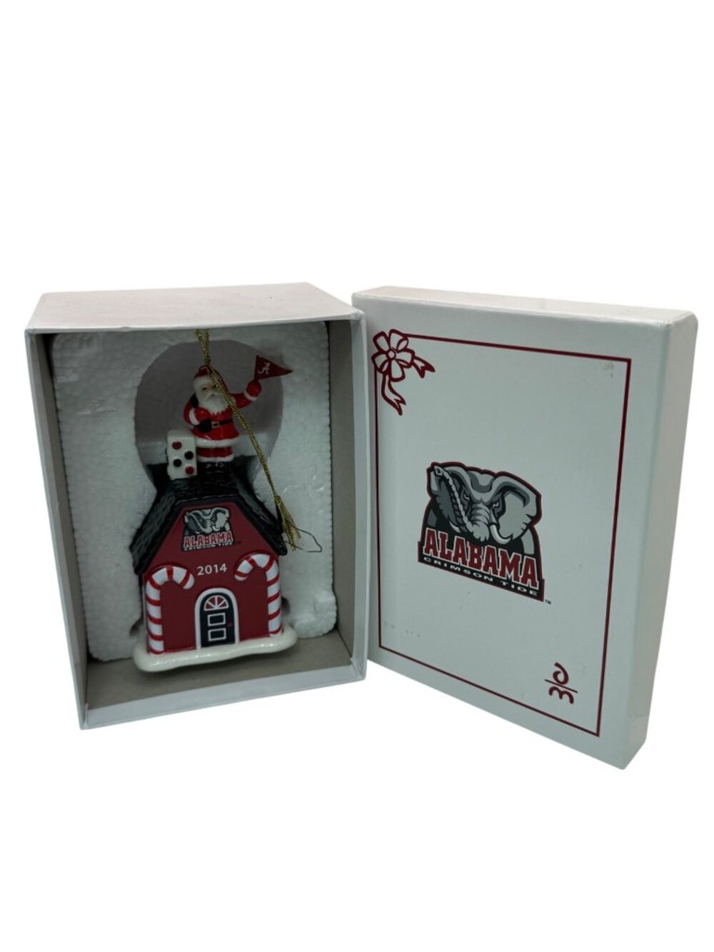 Alabama Crimson Tide Santa Gingerbread House Ornament 2014 Danbury Mint With Box